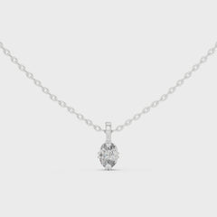 Orlena висулка с овален диамант 0.50 ct от бяло злато 14K