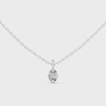 Заредете и пуснете видеото в галерията: Orlena висулка с овален диамант 0.50 ct от бяло злато 14K
