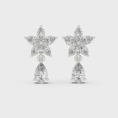 Petalia – обеци с диаманти от 14К бяло злато