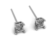 Quadria – обеци с диаманти Princess 0.80 ct. от 14К бяло злато