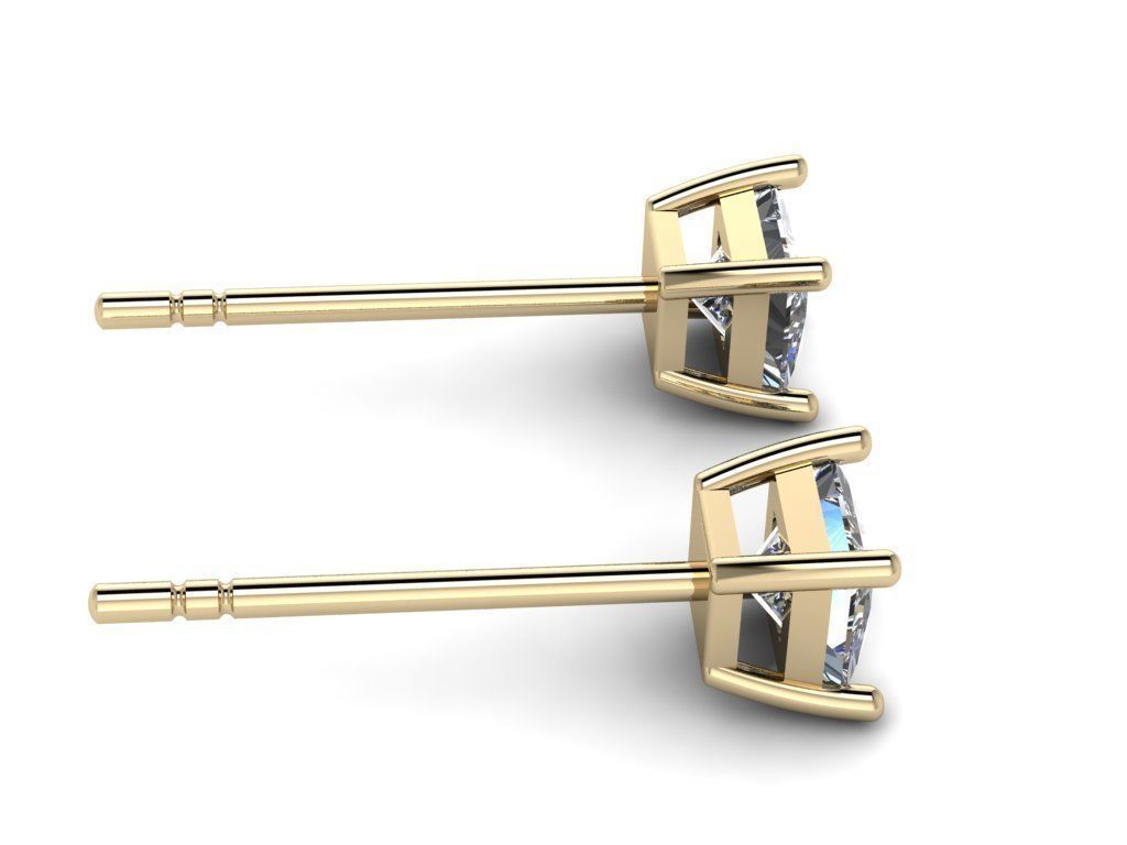 Quadria – обеци с диаманти Princess 0.80 ct. от 14К жълто злато