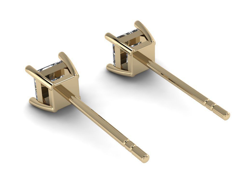 Quadria – обеци с диаманти Princess 0.80 ct. от 14К жълто злато