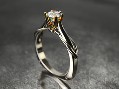 Valor - Годежен пръстен с диамант 0.50 ct. комбинация бяло и жълто злато