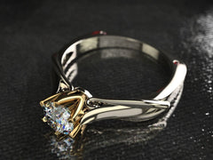 Valor - Годежен пръстен с диамант 0.50 ct. комбинация бяло и жълто злато