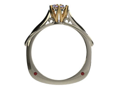 Valor - Годежен пръстен с диамант 0.50 ct. комбинация бяло и жълто злато