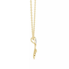 Roséa висулка с флорален мотив и диаманти от 14К жълто злато