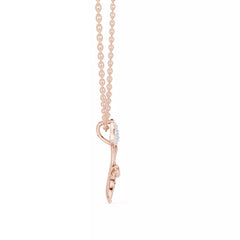 Roséa висулка с флорален мотив и диаманти от 14К розово злато