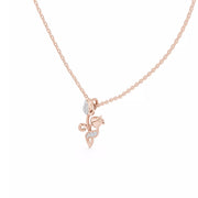 Roséa висулка с флорален мотив и диаманти от 14К розово злато