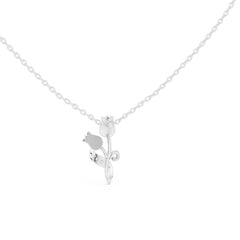 Roséa висулка с флорален мотив и диаманти от 14К бяло злато