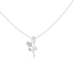 Заредете изображението в галерията: Roséa висулка с флорален мотив и диаманти от 14К бяло злато
