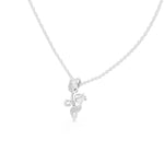 Заредете изображението в галерията: Roséa висулка с флорален мотив и диаманти от 14К бяло злато
