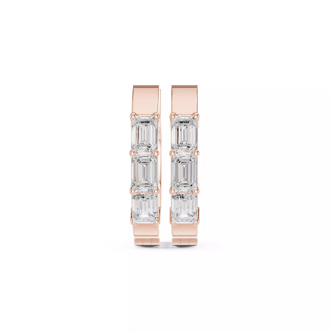 Segmenta – обеци с диаманти от 14К розово злато