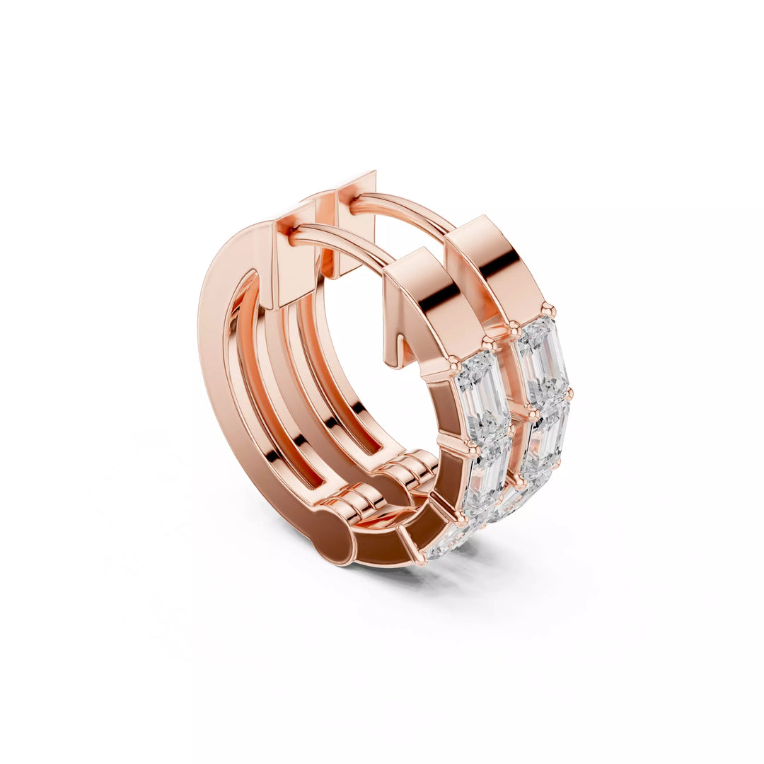 Segmenta – обеци с диаманти от 14К розово злато