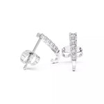 Заредете изображението в галерията: Serene – обеци,висящи с диаманти от 14К бяло злато
