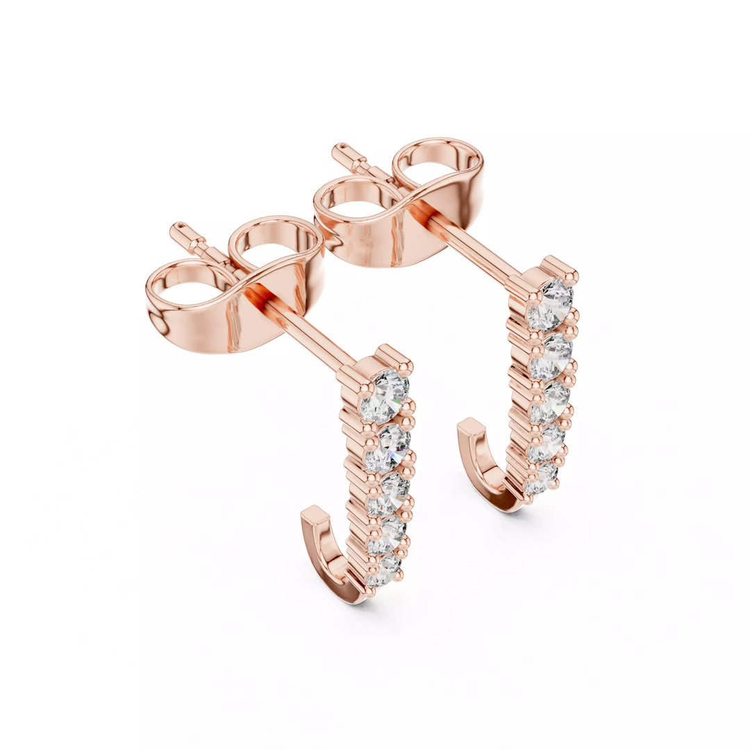 Serene – обеци,висящи с диаманти от 14К розово злато