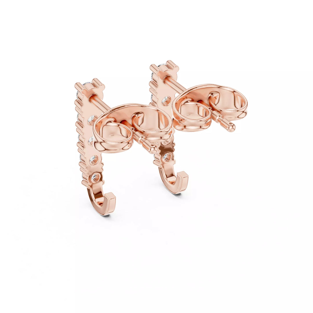Serene – обеци,висящи с диаманти от 14К розово злато