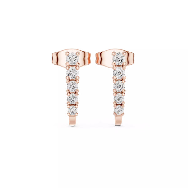 Serene – обеци,висящи с диаманти от 14К розово злато