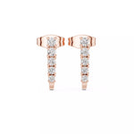 Заредете изображението в галерията: Serene – обеци,висящи с диаманти от 14К розово злато
