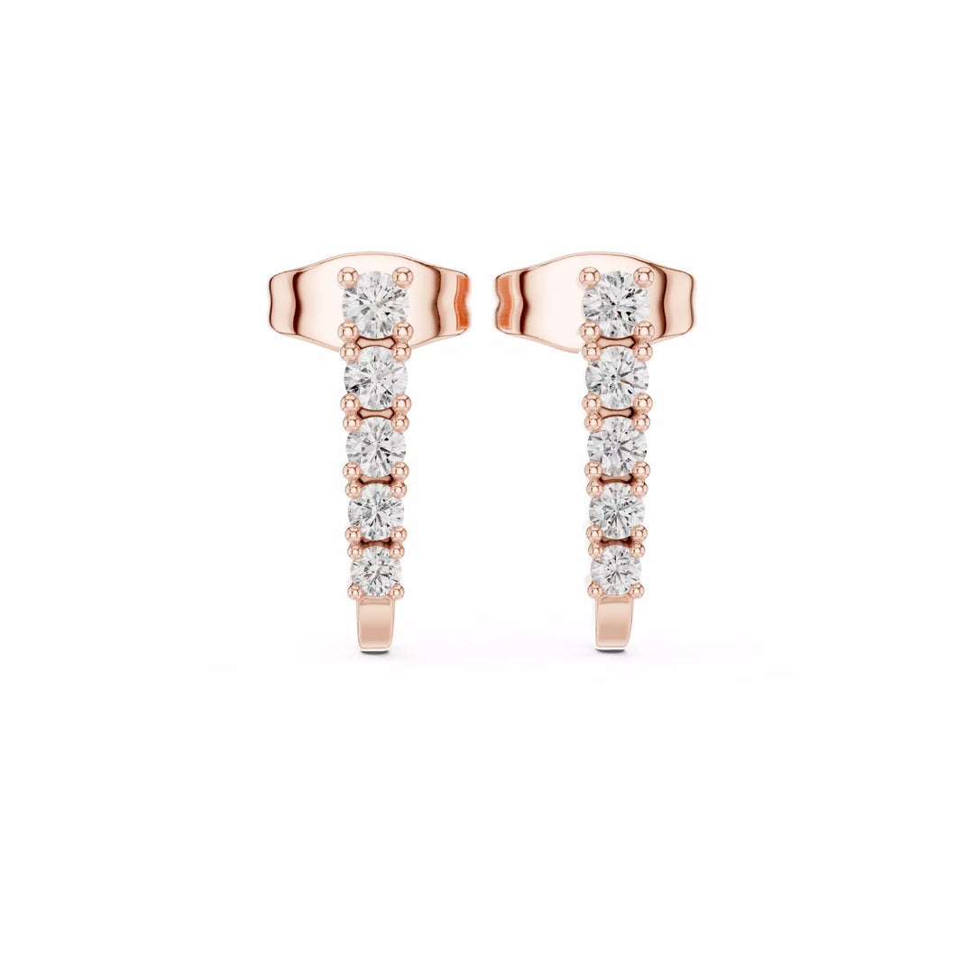 Serene – обеци,висящи с диаманти от 14К розово злато