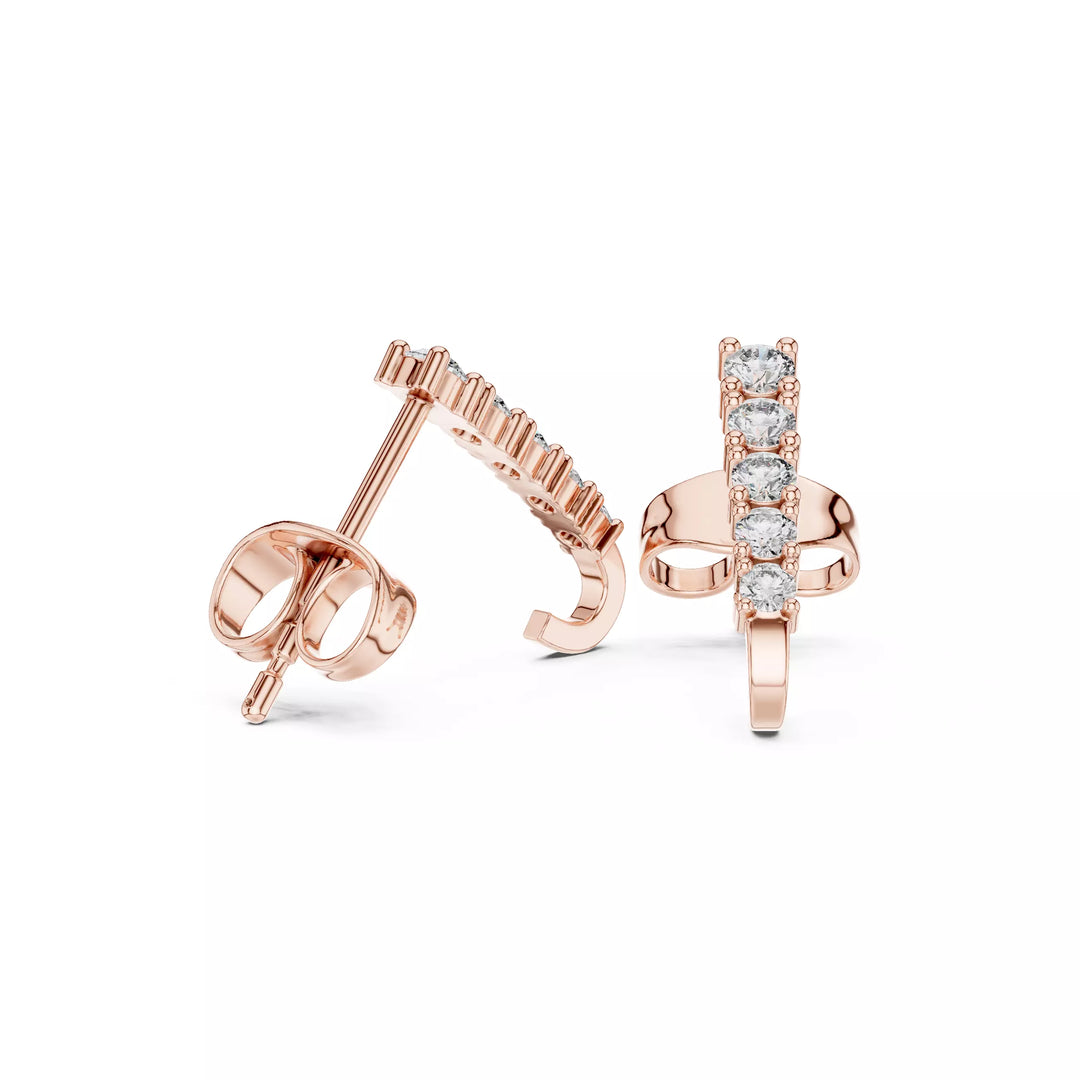 Serene – обеци,висящи с диаманти от 14К розово злато