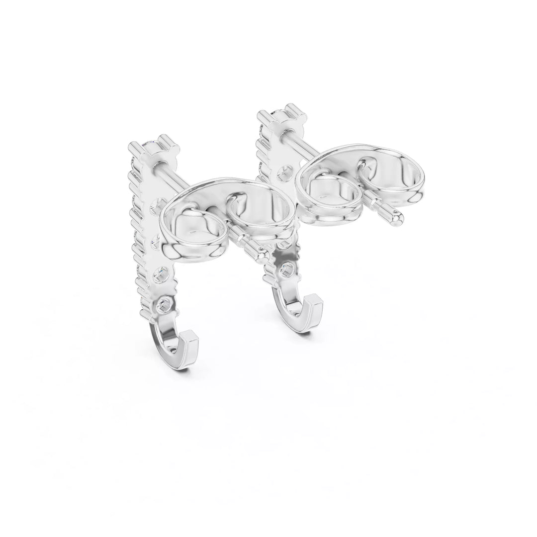 Serene – обеци,висящи с диаманти от 14К бяло злато