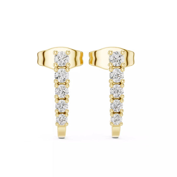 Serene – обеци,висящи с диаманти от 14К жълто злато