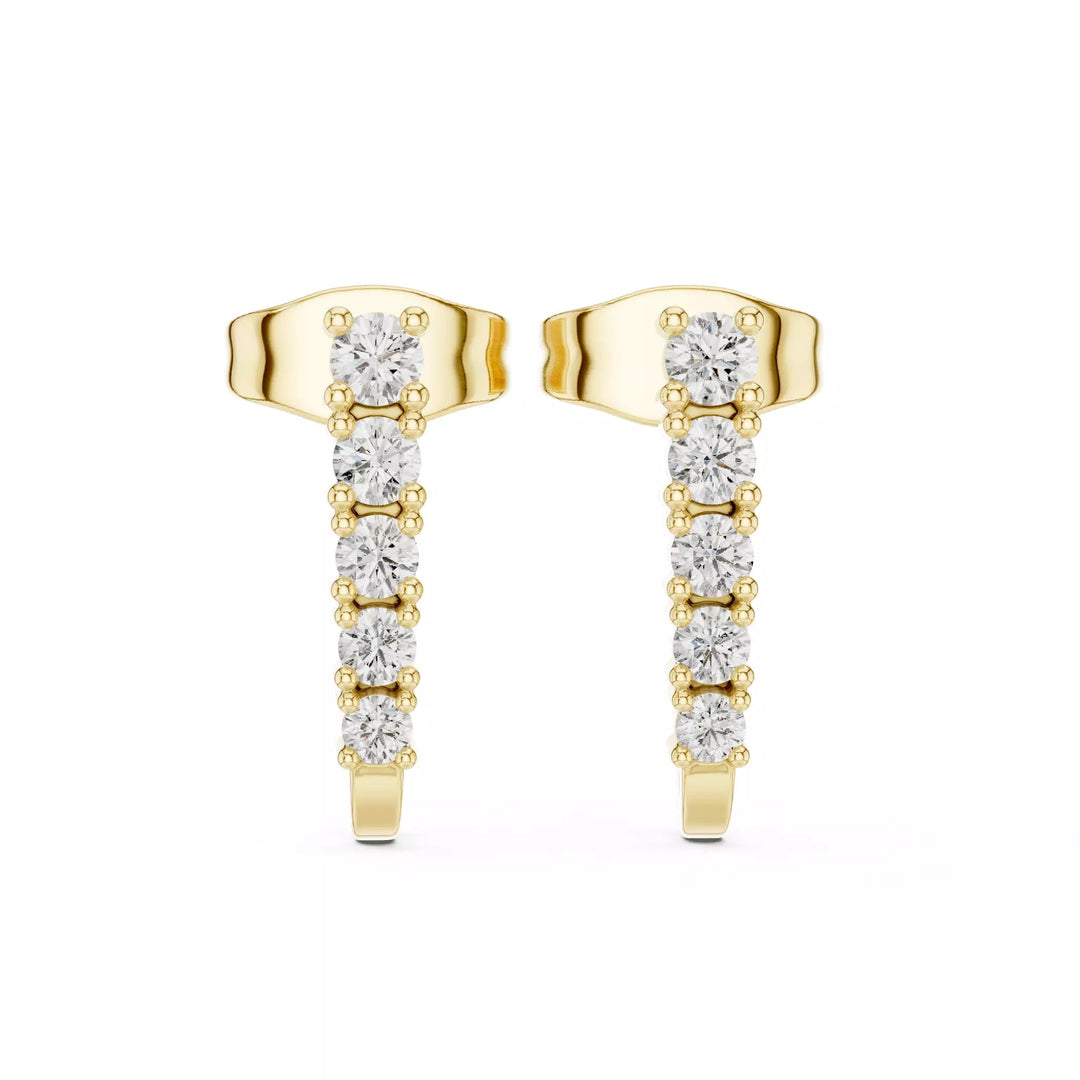 Serene – обеци,висящи с диаманти от 14К жълто злато