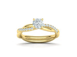 Заредете изображението в галерията: Serpa – Годежен пръстен с кръгъл диамант в 14K жълто злато
