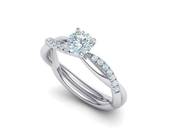 Serpa – Годежен пръстен с кръгъл диамант в 14K бяло злато