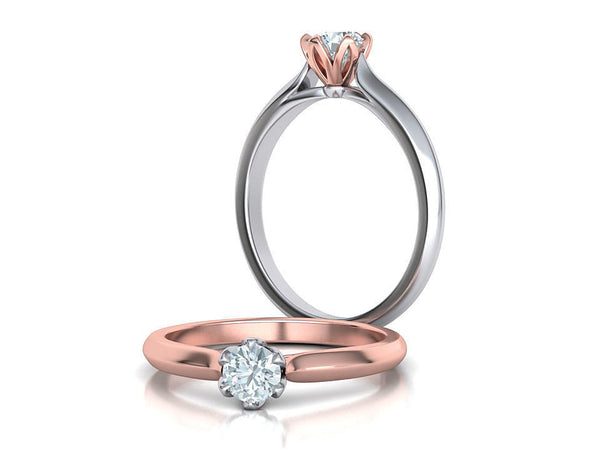 Teneritas - Годежен пръстен с диамант 0.30 ct в комбинация злато