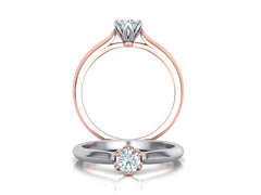 Teneritas - Годежен пръстен с диамант 0.30 ct в комбинация злато