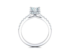 Thesaurus – Годежен пръстен с диамант, halo и диаманти по халката в бяло злато