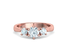 Tria – годежен пръстен с три диаманта 1.30 ct общ карат в 14К розово злато