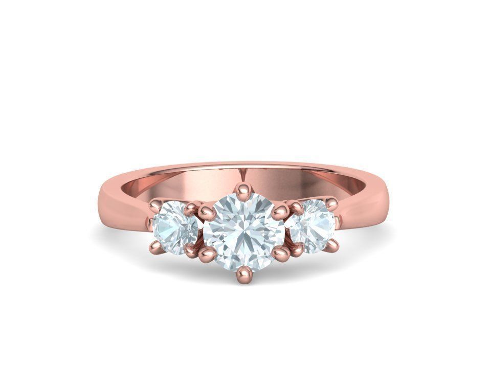 Tria – годежен пръстен с три диаманта 1.30 ct общ карат в 14К розово злато