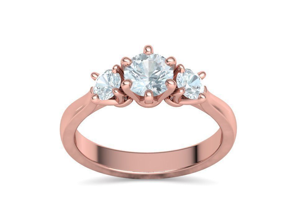 Tria – годежен пръстен с три диаманта 1.30 ct общ карат в 14К розово злато