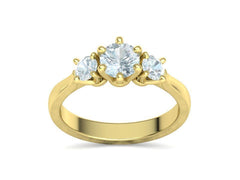 Tria – годежен пръстен с три диаманта 1.30 ct общ карат в 14К жълто злато