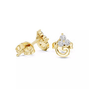 Triluna – обеци с диаманти от 14К жълто злато