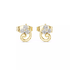 Triluna – обеци с диаманти от 14К жълто злато