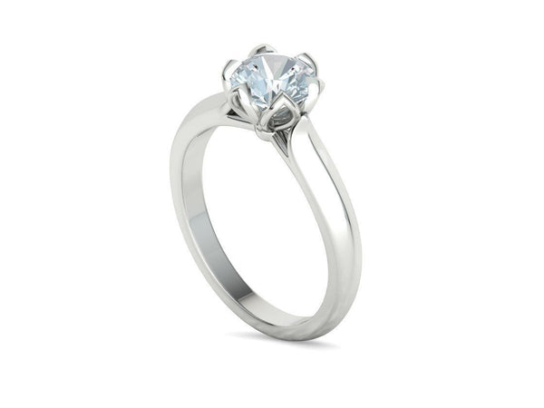 Tulira – годежен пръстен с кръгъл диамант 1.30 ct в 14К бяло злато