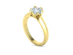 Заредете изображението в галерията: Tulira – годежен пръстен с кръгъл диамант 1.30 ct в 14К жълто злато

