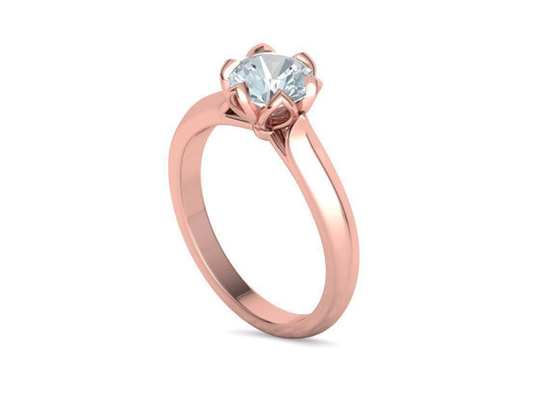 Tulira – годежен пръстен с кръгъл диамант 1.30 ct в 14К розово злато