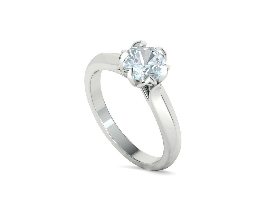 Tulira – годежен пръстен с кръгъл диамант 1.30 ct в 14К бяло злато