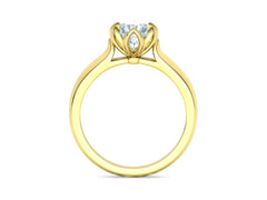 Tulira – годежен пръстен с кръгъл диамант 1.30 ct в 14К жълто злато