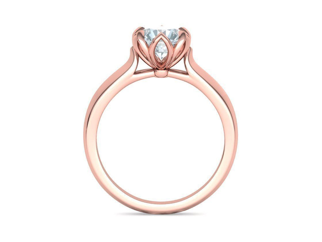 Tulira – годежен пръстен с кръгъл диамант 1.30 ct в 14К розово злато