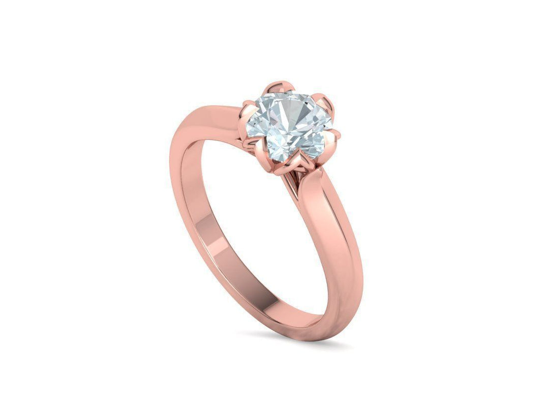 Tulira – годежен пръстен с кръгъл диамант 1.30 ct в 14К розово злато