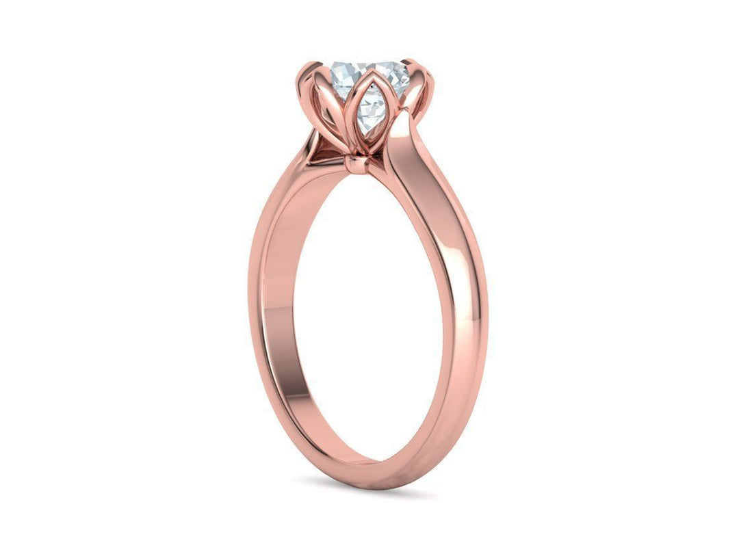 Tulira – годежен пръстен с кръгъл диамант 1.30 ct в 14К розово злато