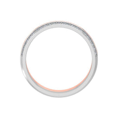 Unitas – брачни халки с диаманти и изразителна двуцветна линия в 14К бяло и розово злато