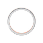 Заредете изображението в галерията: Unitas – брачни халки с диаманти и изразителна двуцветна линия в 14К бяло и розово злато
