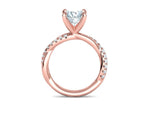 Заредете изображението в галерията: Valtisse – годежен пръстен с кръгъл диамант 2 ct и елегантна усукана линия в 14К розово злато
