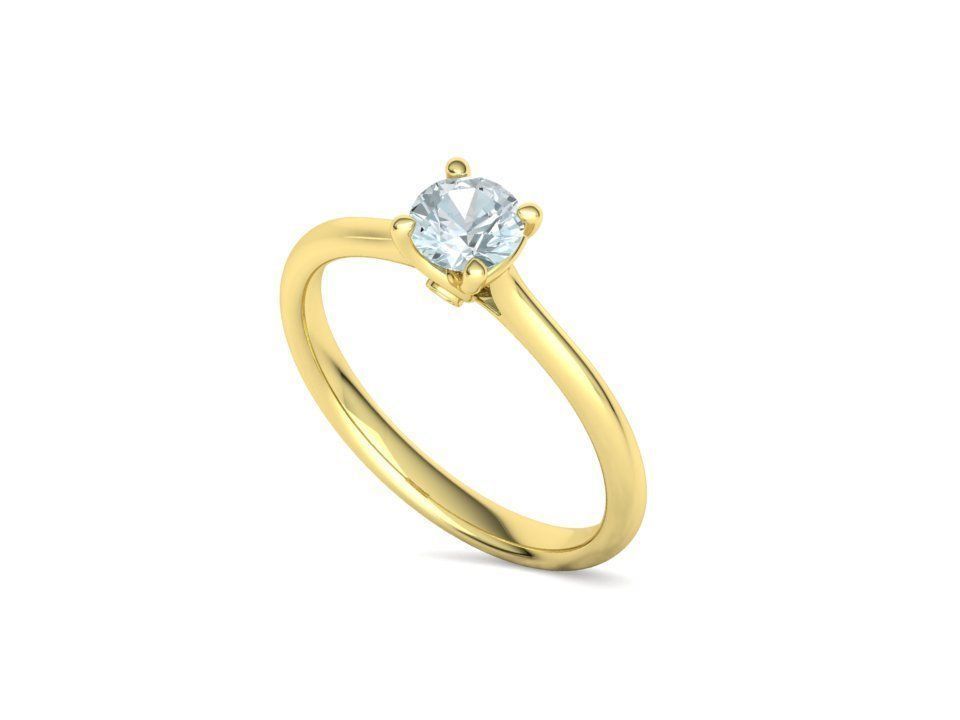 Vela – годежен пръстен солитер с диамант 0.50 ct в 14K жълто злато